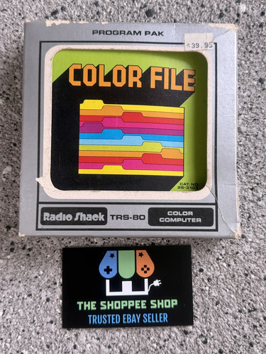 Color File Kartei Pak 1980 Tandy Corp Radio Shack TRS-80 Color Computer Program - Picture 1 of 6