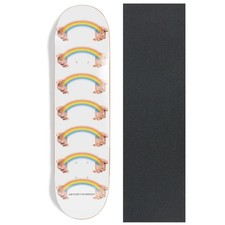 Jacuzzi Skateboard Deck Rainbow Hands Jet Ski White 8.75" x 31.5" with Grip