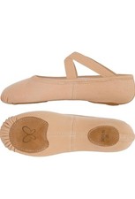 Beige Split Sole Ballet Shoes with Elastic Straps size 13.5 kids 