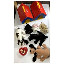 Vintage 1980s Pound Puppies Lot Tonka Pups Pad Dog House Carrying Case Plush