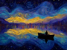 Pop Art Starry Night Landscape Canvas Home Decor Wall Art Prints Painting 216