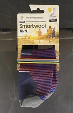 Smartwool Unisex Socks Run Zero Cushion Ankle Size Large Navy