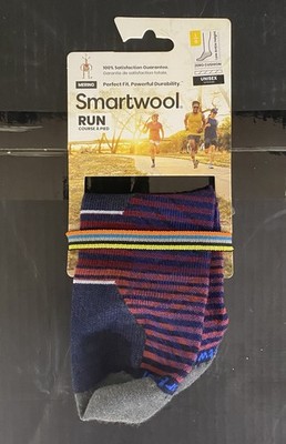 Smartwool Unisex Socks Run Zero Cushion Ankle Size Large Navy