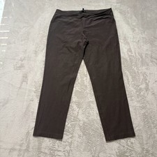 Eileen Fisher Pants Womens M Brown Washable Crepe Stretch Straight Leg Pull On