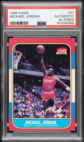 1986 Fleer #57 Michael Jordan Rookie PSA AUTHENTIC ALTERED Bulls RC GOAT