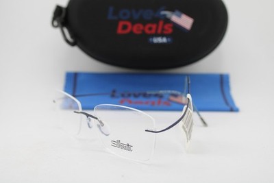 NEW SILHOUETTE 5515 CU 4540 BLUE GUNMETAL AUTHENTIC EYEGLASSES 54-17