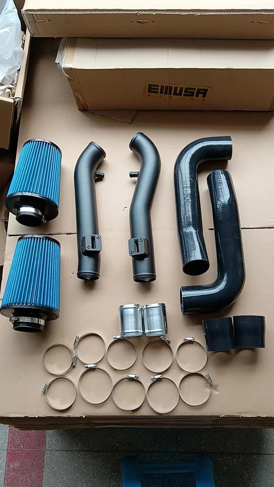 For Nissan Infiniti 370Z / G37 Q60 Dual Cold Air 3" Intake Kit+Blue Air Filter Foto 4 de 4