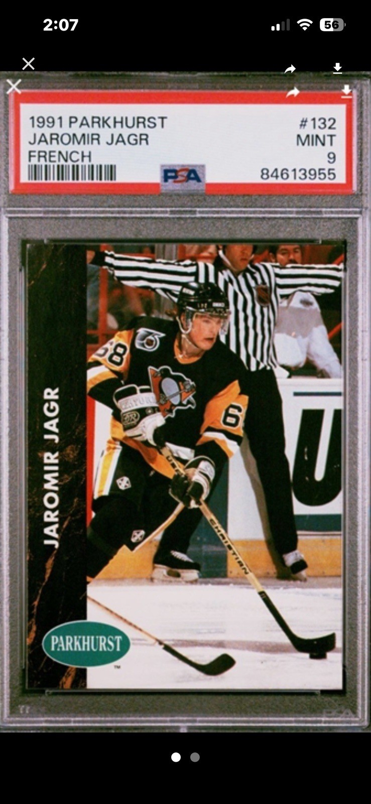 Jaromir Jagr #132 Hockey Cards 1991 Parkhurst trading card — raw and PSA graded price guide
