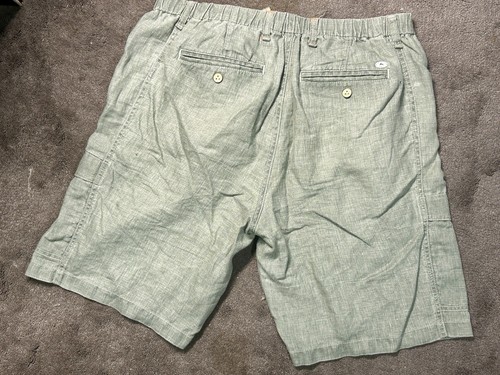 Tommy Bahama M 34-35 "Relax" Linen Cargo Shorts Green Drawstring Elastic Waist - Picture 4 of 7