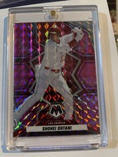 Shohei Ohtani RARE PINK CAMO REFRACTOR PANINI MOSAIC PRIZM LEAGUE MVP - Mint!