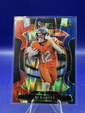 2025 Panini Select - Concourse RJ Harvey #10 Red & Blue Shock Prizm (RC) Broncos