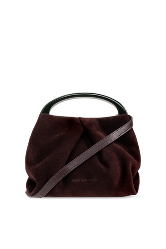 DRIES VAN NOTEN Burgundy Suede Top Handle Bag New & Authentic