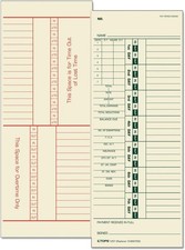 Tops Bi-Weekly Time Cards 3.5 x 9 Manila 500 Count 2-Sided Regular Extra Time