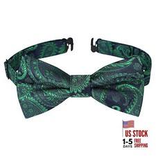 Bow Ties for Boys Pre Tied Toddler Bow Tie Adjustable Kids One Size Green-2
