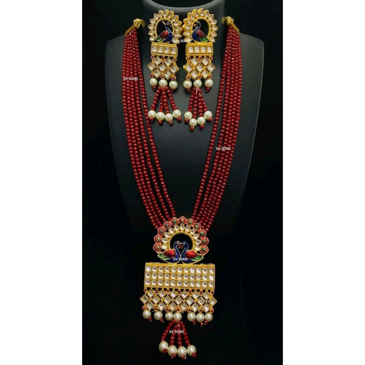 Indian Bollywood Kundan Long Maharani Haar Mala Bridal Necklace