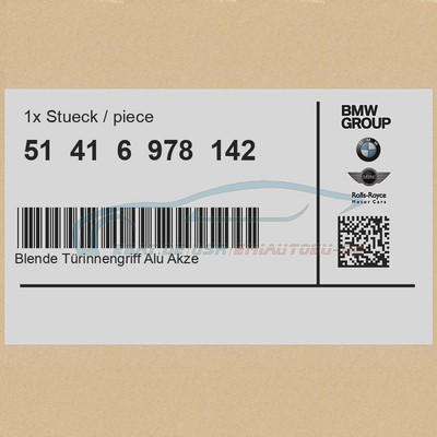 Original BMW 51416978142 - Blende Türinnengriff Alu Akzentschl. re  