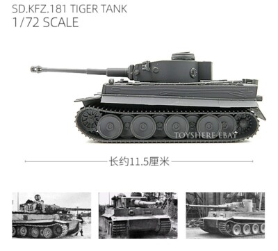 1/72 WW2 BATTLEField German Panzerkampfwagen VI AUSF.E TIGER I Tank NO Painted