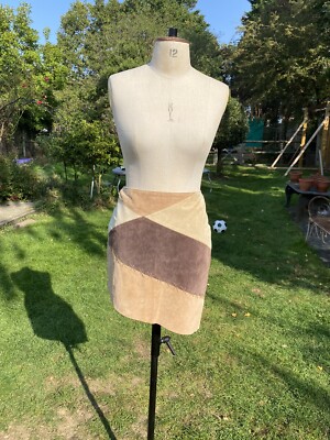 Y2K VINTAGE GR 10 THE VESTRY ROCK WILDLEDER PATCHWORK ASYMMETRISCH GEFÜTTERT