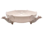 Vintage Pink Milk Glass Bowl 8" Diam Pheasant Feet Jeanette Glass 1940's-60's