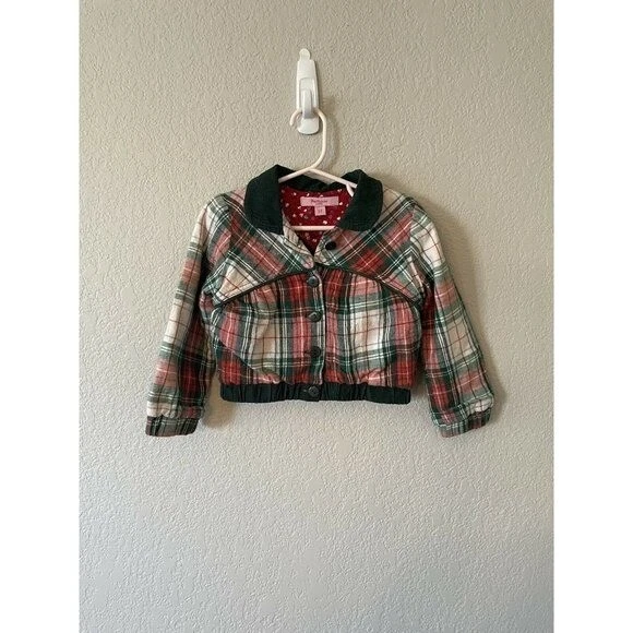 Abrigo chaqueta a cuadros Beetlejuice London rojo verde niño Foto 2 de 4