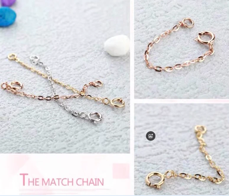 Pure AU750 18K Solid Gold Chain Ring Clasp For Bracelet Necklace Jewelry DIY - Image 2 of 4