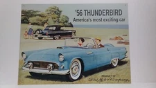 '56 Thunderbird America's Most Exciting Car Ford Motor Tin Sign Wall Decor GC
