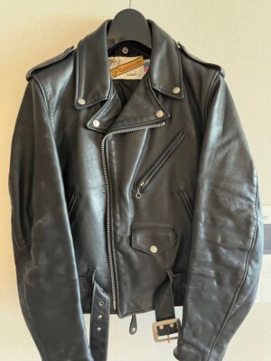 Schott Perfecto ダブルライダースジャケット 38 ブラック ショット SCHOTT 80年代 PERFECTO ダブルライダースジャケット