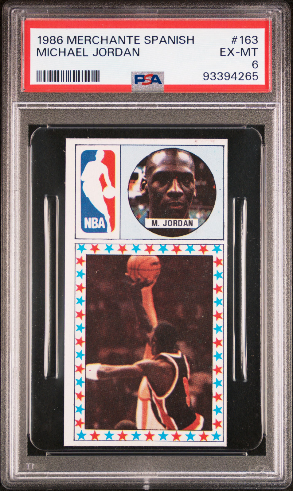 1986 Converse Merchante Spanish #163 Michael Jordan RARE PSA 6 Rookie RC HOF