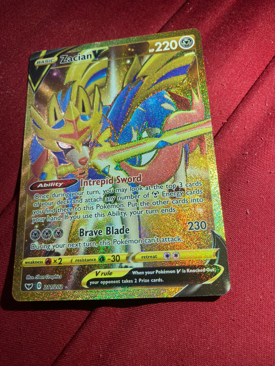 Zacian V Secret Rare Gold 217 NM/Mint - Pokemon Sword & Shield