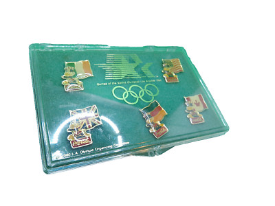 1984 LA Olympics Coke Coca Cola pins USA Canada UK W Germany Ireland lot 5 set