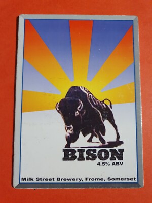 MILK STREET Brauerei BISON Real Ale Bier Pumpe Clip Abzeichen vorne Frome Somerset