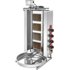 AUTOMATIC ROTATE SHAWARMA 4 GAS Burner Doner KEbab Broiler Machine Extra POLE