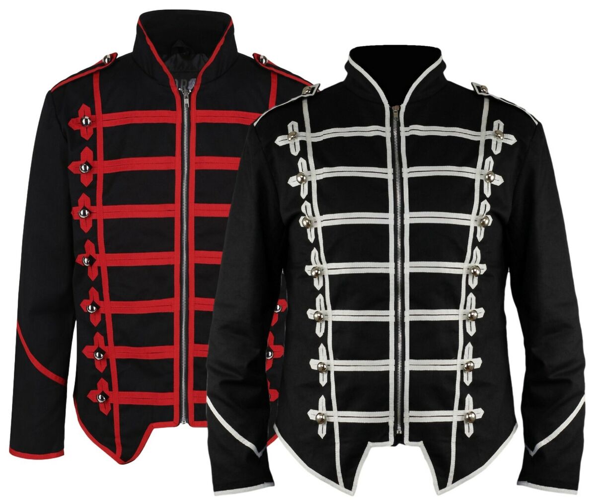 Men's Goth Military Parade Jacket - MCR Marching Band Long Men's Goth Military Parade Jacket - MCR Marching Band Long