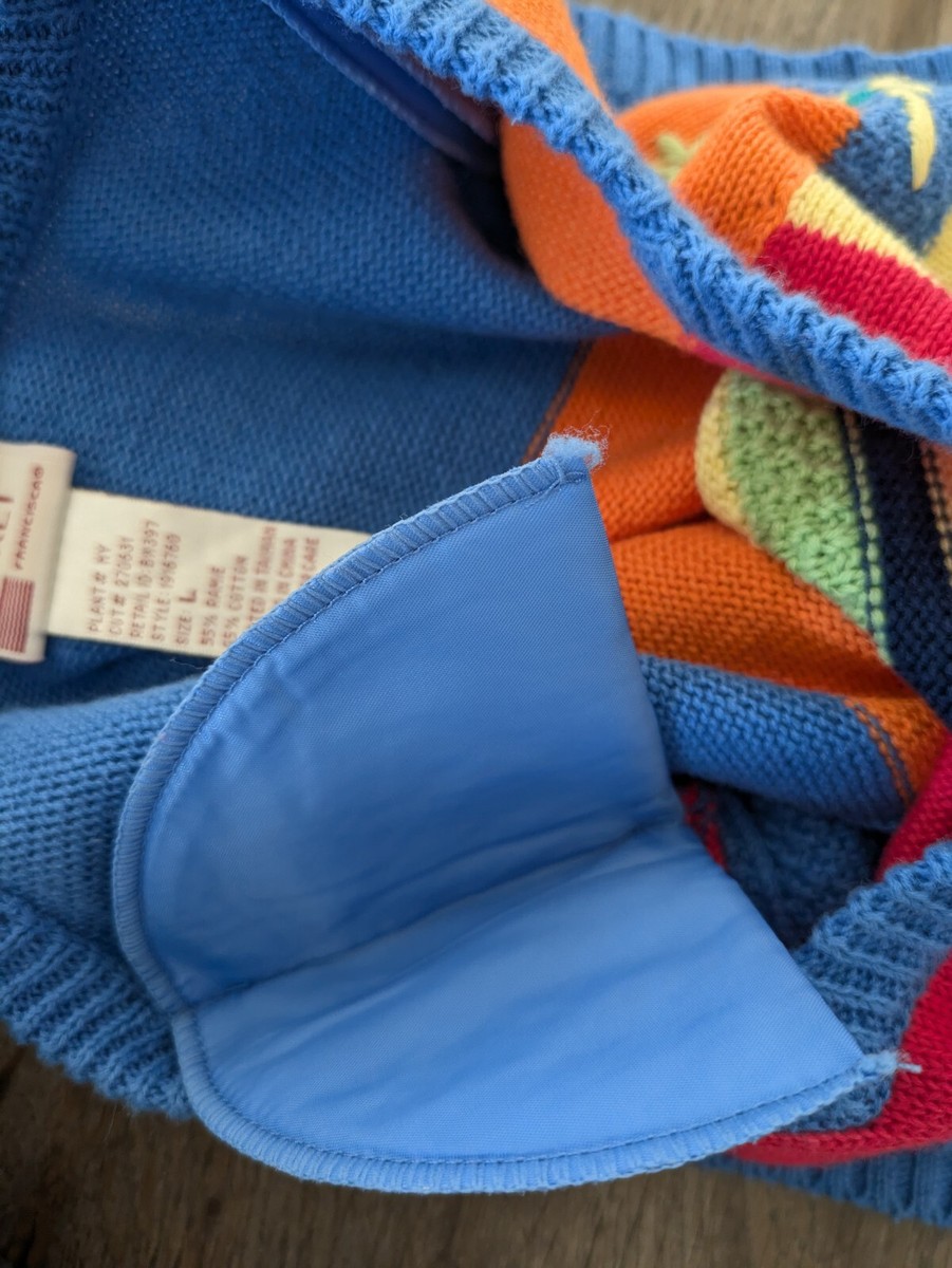 ののん Vintage 90s Novelty Sweater Beach Summer Vacation Coastal L Koret