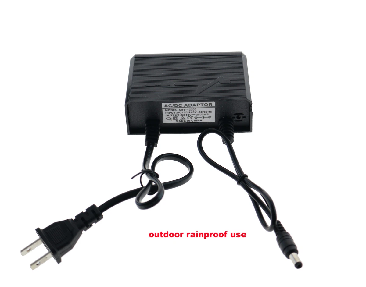 outdoor AC/DC 12V/2A Power Supply Adapter for dahua Hikvision Security IP  Camera