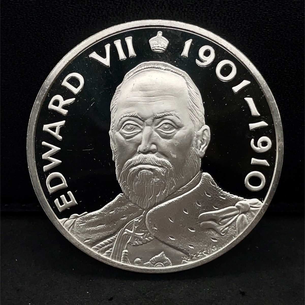 1974 Franklin Mint-Edward VII 1901-1910 .925 Silver Proof Art