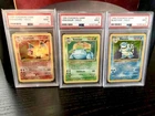 PSA 9 Charizard Venusaur Blastoise Holo Pokemon Base Set 1999 TRIO MINT Rare