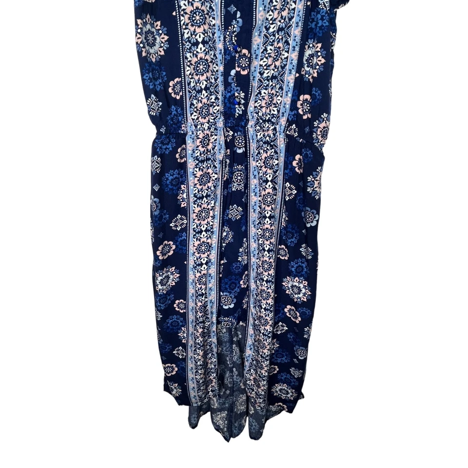 Pantalones Cortos Justice Niñas Talla 16 Niños Manga Corta Mameluco Azul Rosa Floral Boho Informal Foto 3 de 4