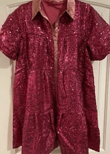 Peach Love pink sequin tunic 