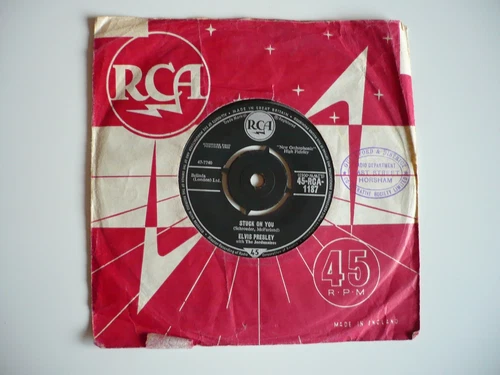 Elvis Presley Stuck On You 7" Vinyl UK 1960 RCA 1st Press 1T/1C Single