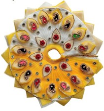 Laddu Gopal Kanha ji God Designer Dress Poshak Yellow Size 1 US