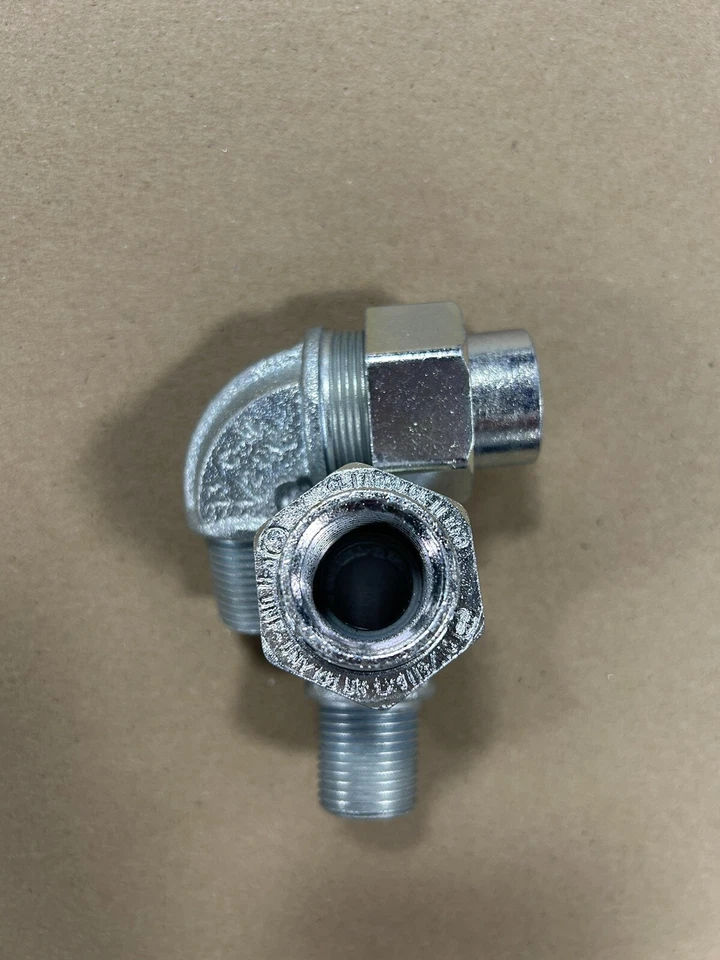 Caixa de 10 UNL105 Crouse-Hinds à prova de explosão 1/2" união de cotovelo de conduíte 90° - Imagem 2 de 3