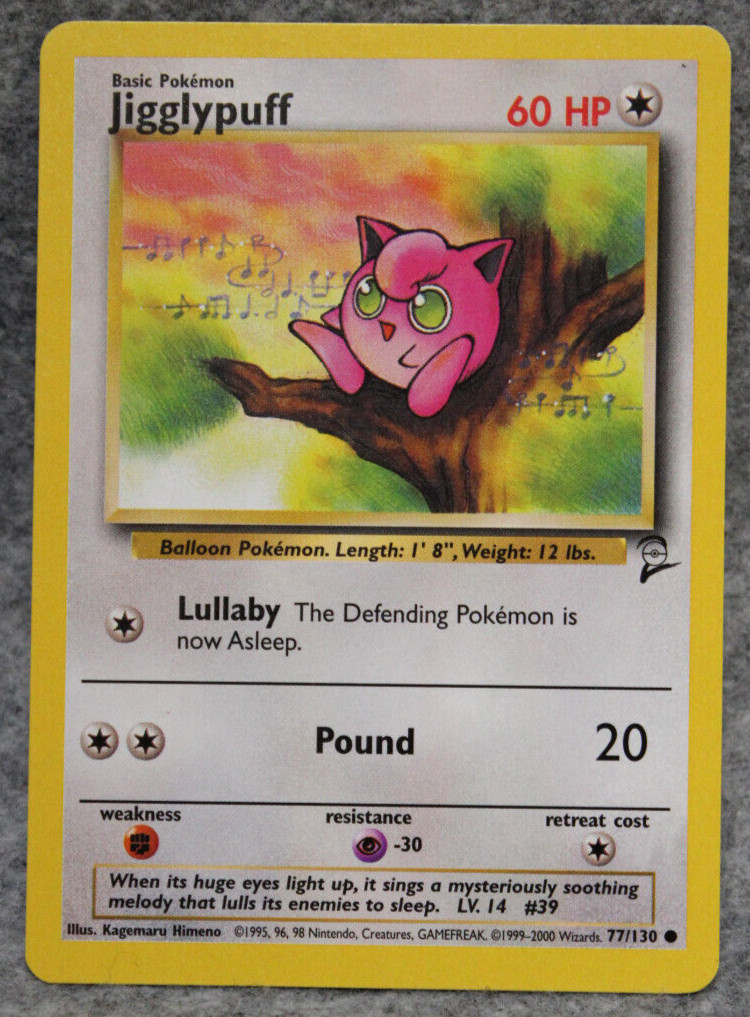 Pokemon TCG Jigglypuff Base Set 2 Common Card 77/130 LP