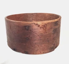 Antique Mid 1800's Pantry Box w/Rare Thick Oak Bent Wood & Lasrge Nails 10" D