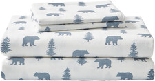 - Queen Sheet Set, Warm Breathable Cotton Flannel Bedding with Deep Pockets, Bru