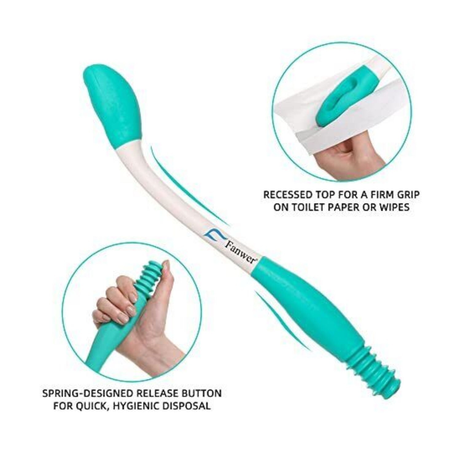 Fanwer Bottom Buddy Toilet Aids for Motion Assistance Long Reach Comfort Wipe