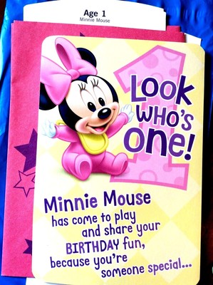 1st BIRTHDAY Card, AGE 1,  Baby GIRLFIRST BIRTHDAY,  Hallmark 11 Choices AD10