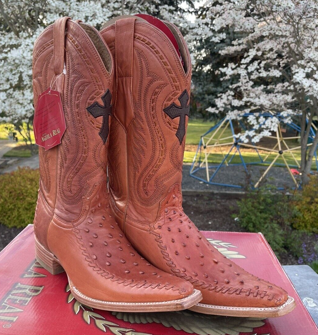 Cowboy Boots size 7.5 Bota Vaquero Aguila Real Brown Leather  display picture 1