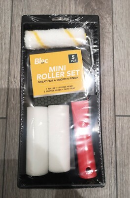 5 Stück Roller klein Farbe Ausbessern Set Kit Job Sleeve Griff Tablett Rollen Mini UK