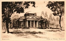 Monticello Home Of Thomas Jefferson c1930 Unposted Vintage Postcard